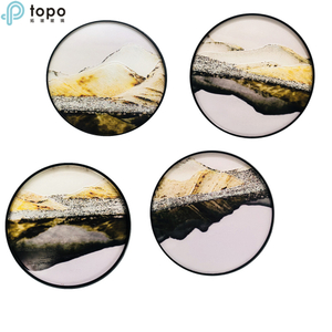 Peinture moderne en verre d'art moderne de cercle de 400mm 500mm de style chinois sur l'approvisionnement