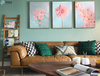 Wholesale H800mm*600mm Nordic Style Art Wall Hanging Pink Flower Painting