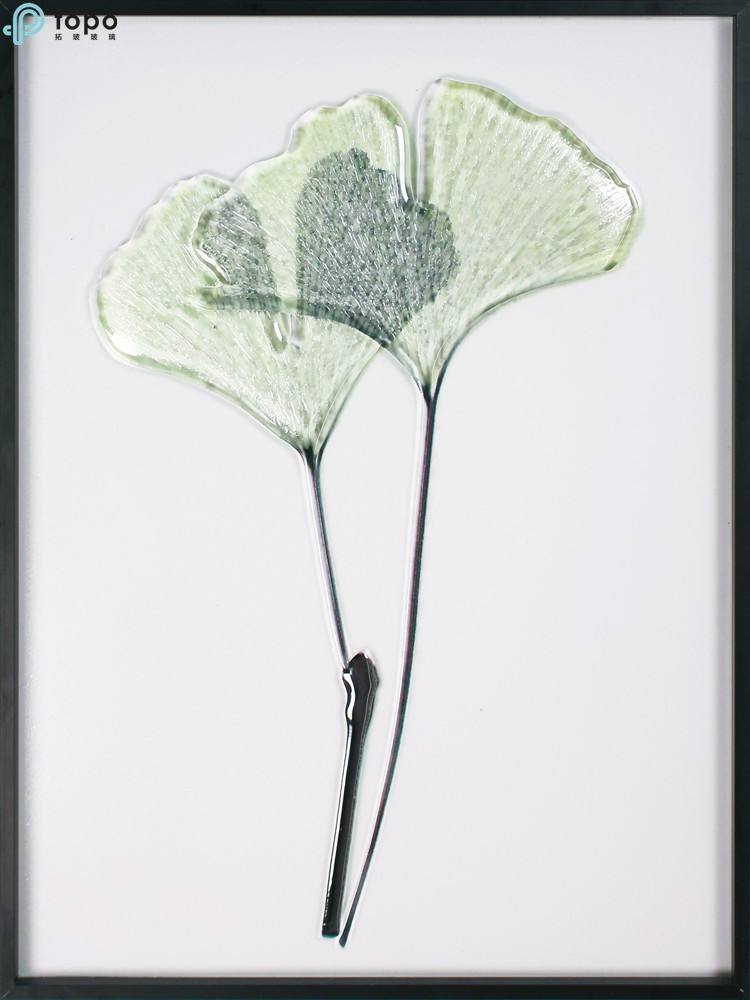 Cinq Ensembles Peintures Chinois Vert Feuille Art Sculpté Fusing Verre Suspendu Peinture