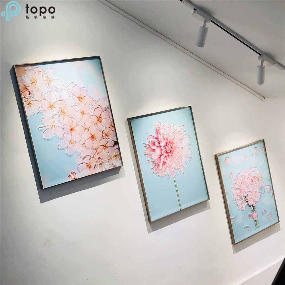 Wholesale H800mm*600mm Nordic Style Art Wall Hanging Pink Flower Painting