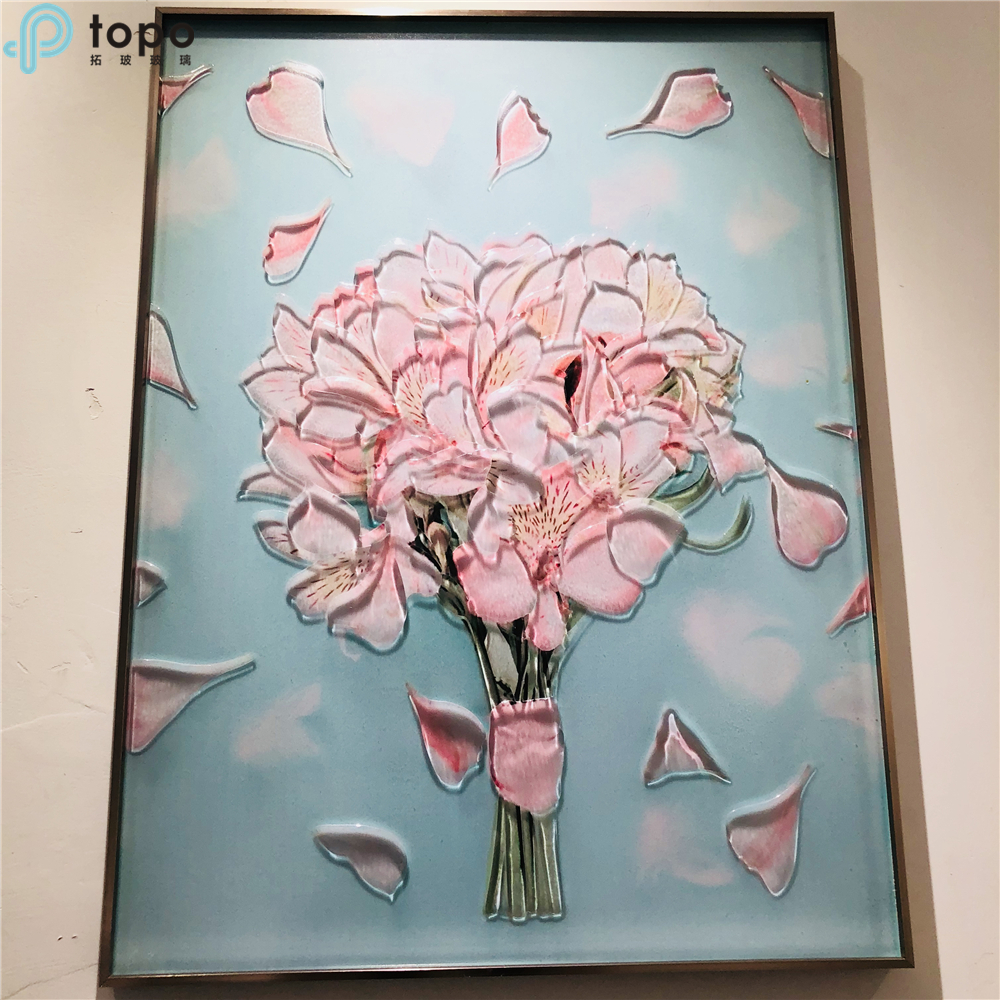 Wholesale H800mm*600mm Nordic Style Art Wall Hanging Pink Flower Painting
