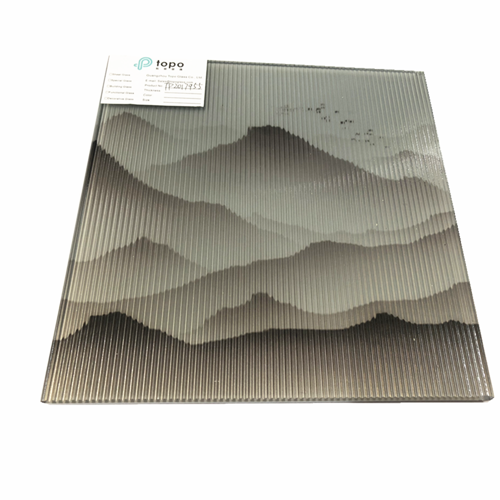 5 mm + 5 mm montagnes et eaux peignant le verre de verre feuilleté