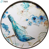 Oiseaux décoratifs faciles à nettoyer et peinture murale en verre de cercle d'art de fleur