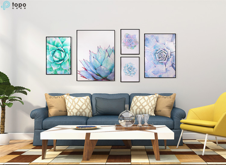 Haute qualité cinq ensembles plantes vertes Tenture murale Art Image peinture à Guangzhou