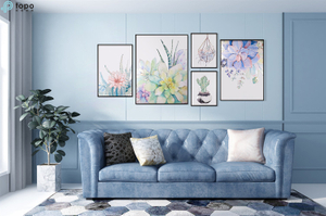 Mur suspendu moderne Art coloré décor plante succulente Loft peinture sur verre