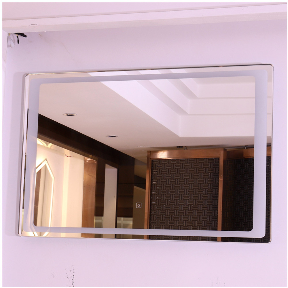 Miroir argent clair HD de forme rectangulaire de salle de bain de 5 mm