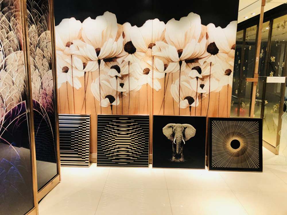 Fond Mur Décor Suspendu Peintures Sur Verre