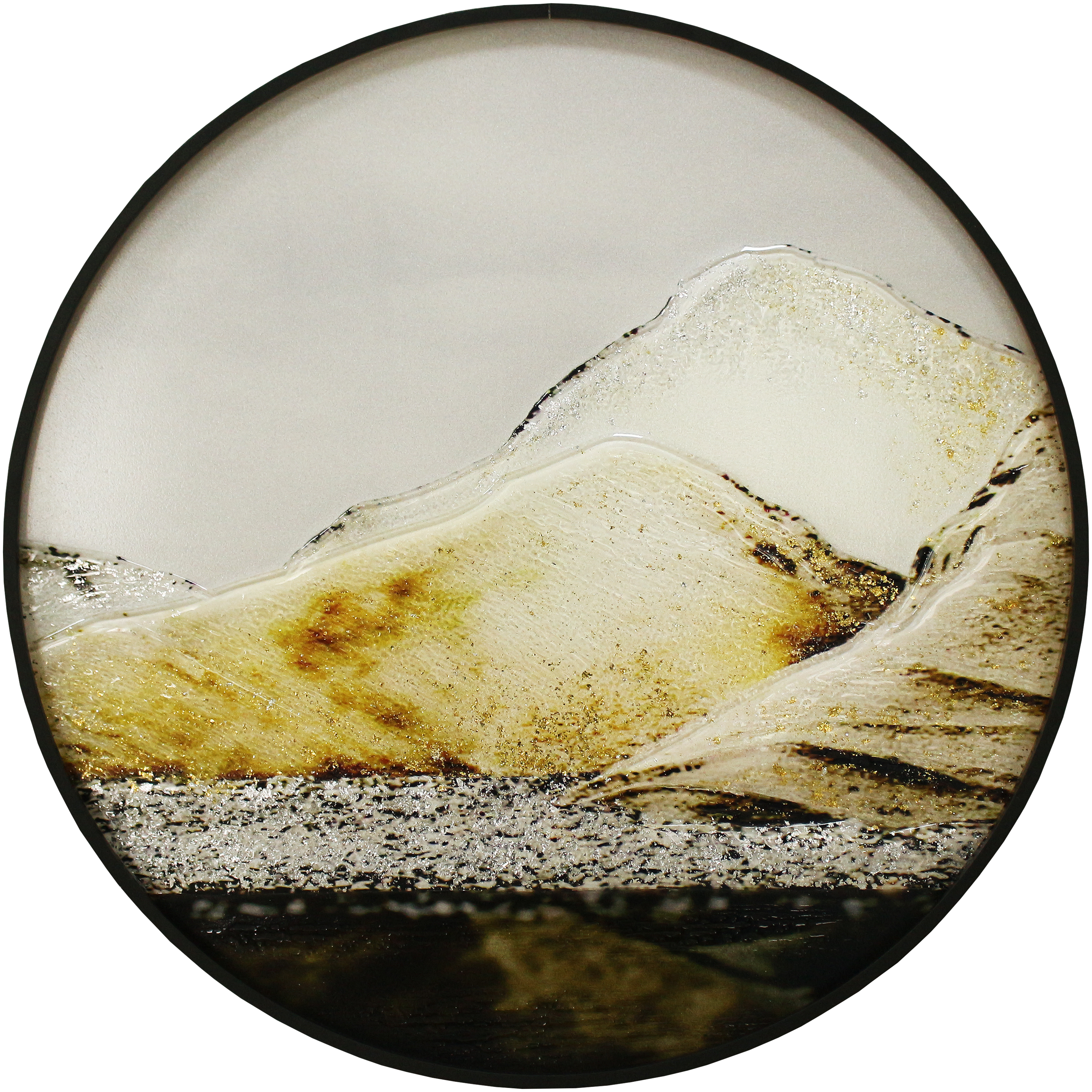 Peinture décorative sur verre d'art moderne de cercle de 400 mm 500 mm de style chinois sur l'approvisionnement