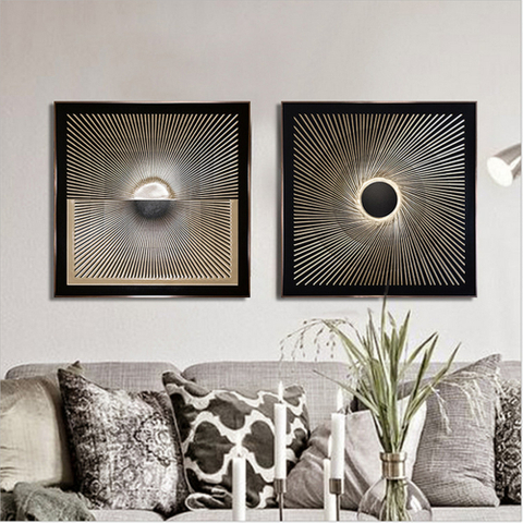 4PCS Hot vendre la peinture sur verre abstraite pour la décoration murale de canapé