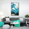Salon Décoratif 1000mm*600mm et 1610mmx910mm Les Vagues Galss Peinture
