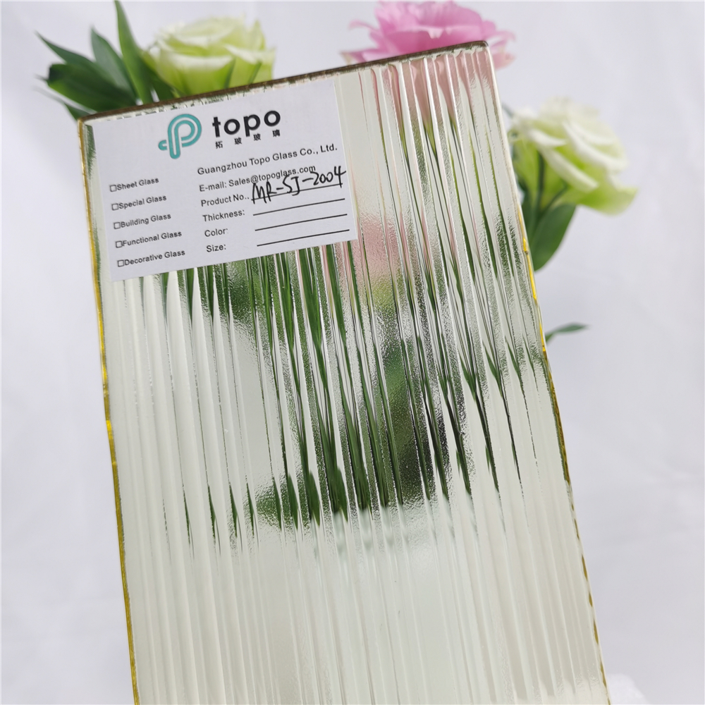 Verre décoratif d'intimité de salle de bains coloré d'or jaune de 5mm-15mm