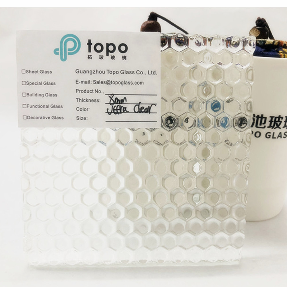 Verre à motif de perles de nuit ultra clair à faible teneur en fer de 6 mm à 8 mm