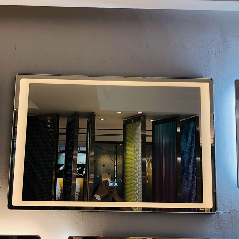 Miroir argent clair HD de forme rectangulaire de salle de bain de 5 mm