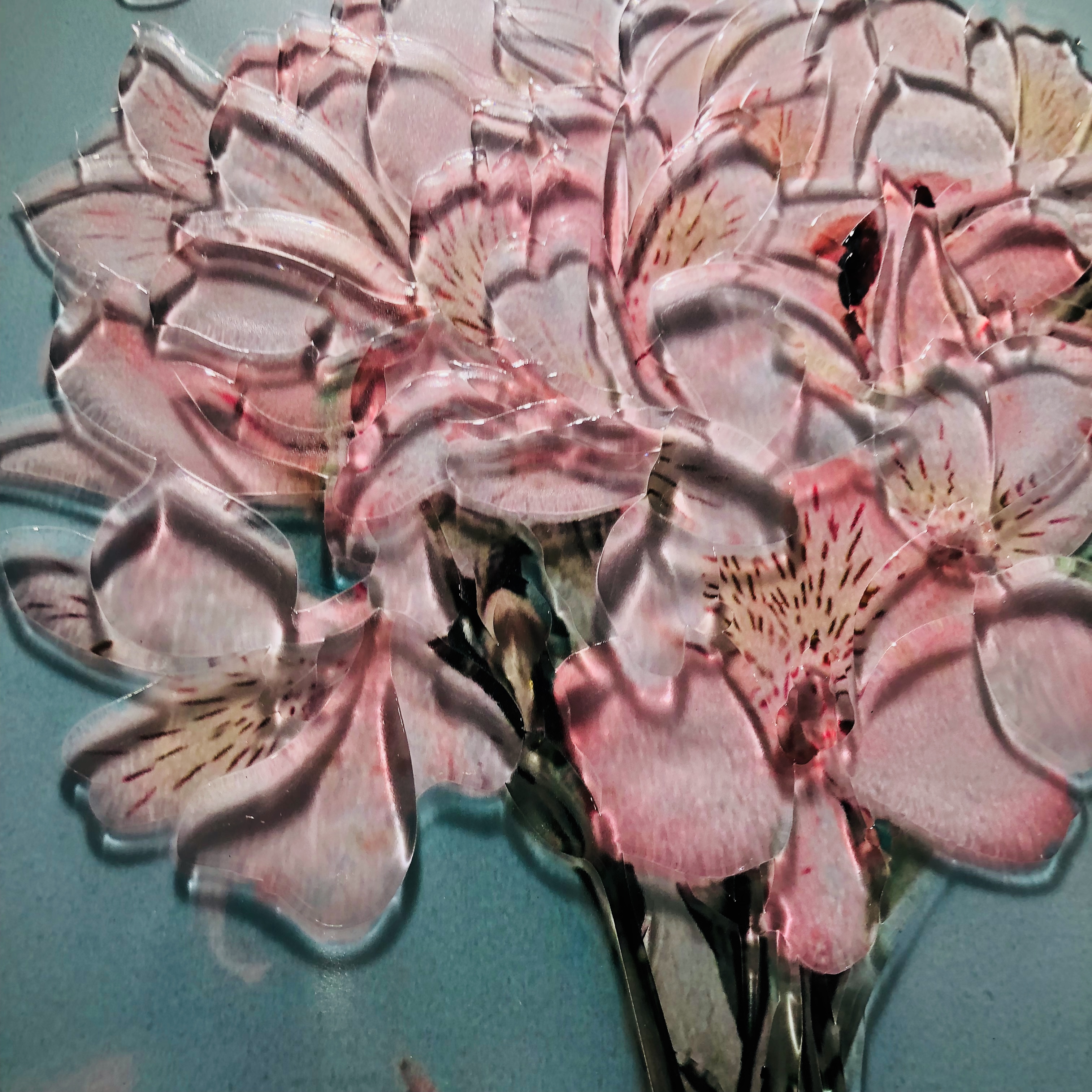 Commerce de gros H800mm * 600mm Art de style nordique Tenture murale Peinture de fleurs roses