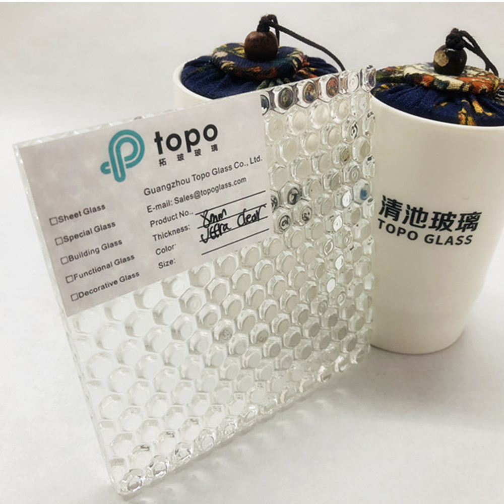 Verre à motif de perles de nuit ultra clair à faible teneur en fer de 6 mm à 8 mm