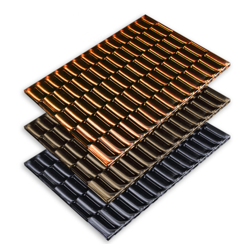 Verre thermofusible convexe moulé sous pression de couleur bronze pour la décoration murale