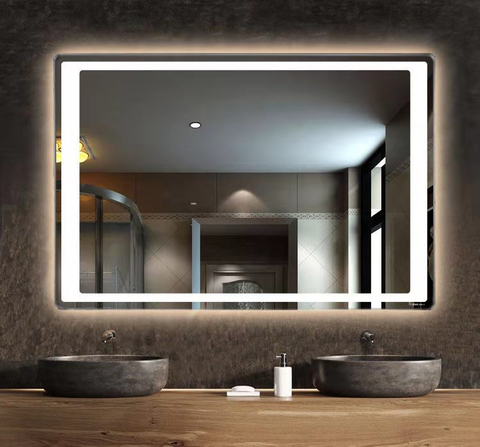 Miroir argent clair HD de forme rectangulaire de salle de bain de 5 mm