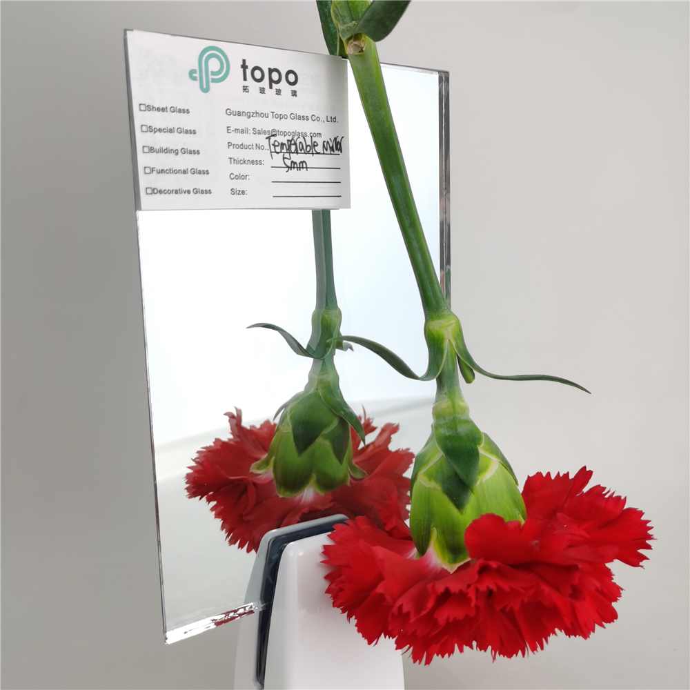 Verre miroir tremp&eacute;