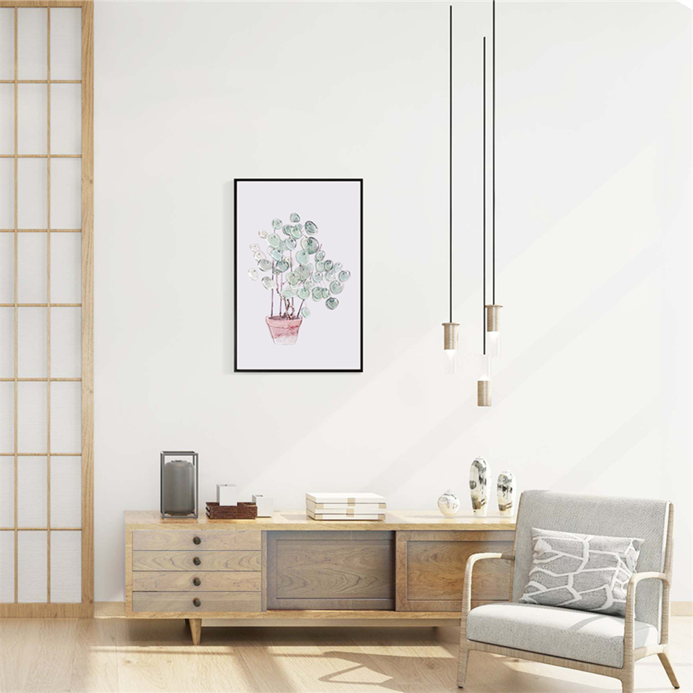 Peinture décorative en verre de fusion de tenture murale de feuille verte d'art de petite taille