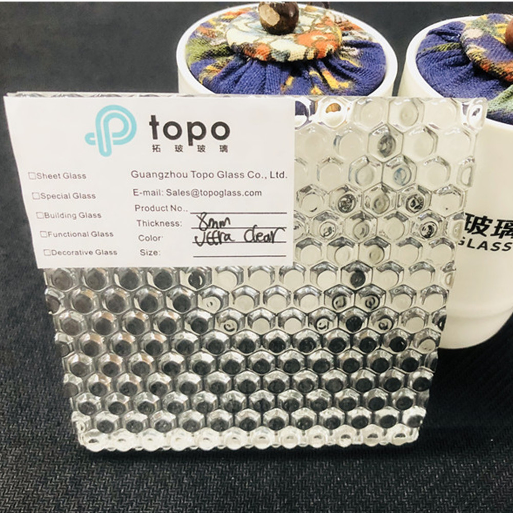 Verre à motif de perles de nuit ultra clair à faible teneur en fer de 6 mm à 8 mm