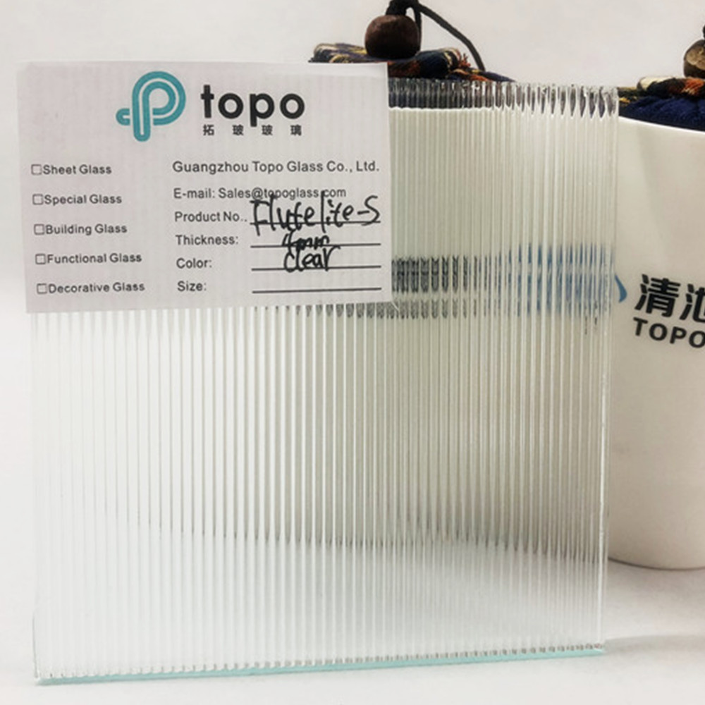 Verre transparent à motif flutélite de 3 mm 4 mm 5 mm