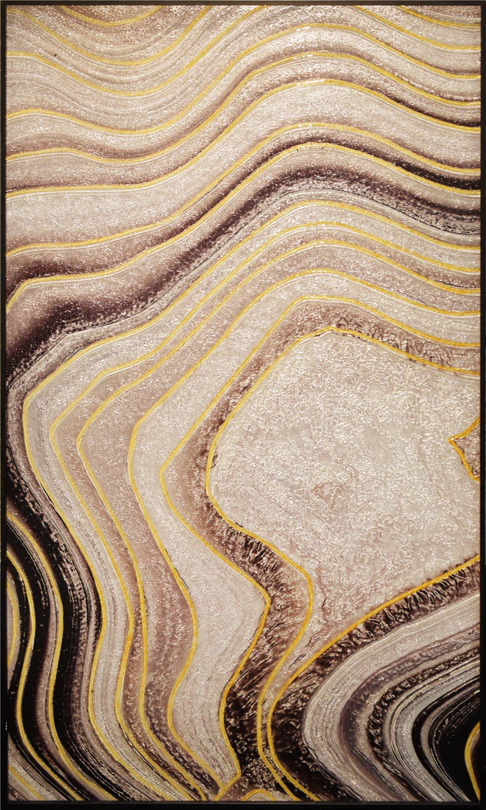 Peinture sur verre gravée Rwlief motif traditionnel en pierre de couleur