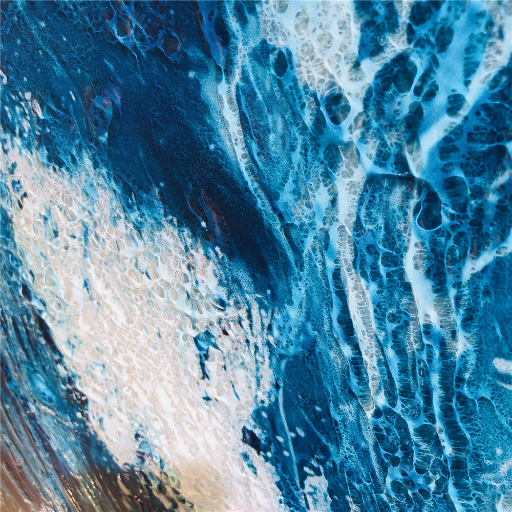 Salon Décoratif 1000mm*600mm et 1610mmx910mm Les Vagues Galss Peinture