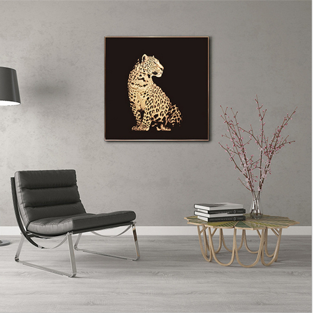 Peintures d'art en verre de doublure de léopard en trois dimensions décoratives en cristal