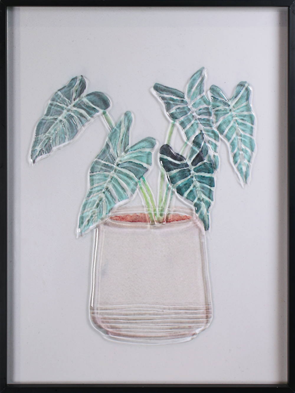 Peinture sur verre d'art de décoration murale de plante verte de Style nordique moderne chinois pour la décoration de la maison