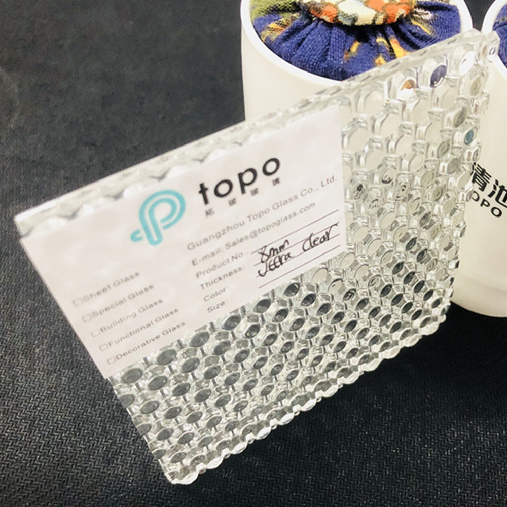Verre à motif de perles de nuit ultra clair à faible teneur en fer de 6 mm à 8 mm