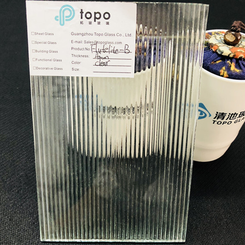 Verre transparent à motif flutélite de 3 mm 4 mm 5 mm