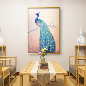 Peinture de paon en verre ultra clair teinté de paons thermofusibles trempés