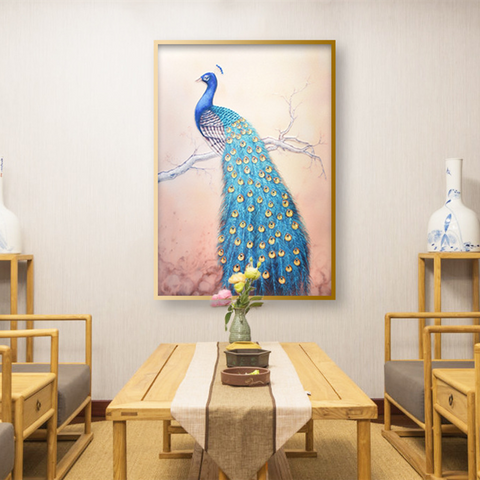 Peinture de paon en verre ultra clair teinté de paons thermofusibles trempés