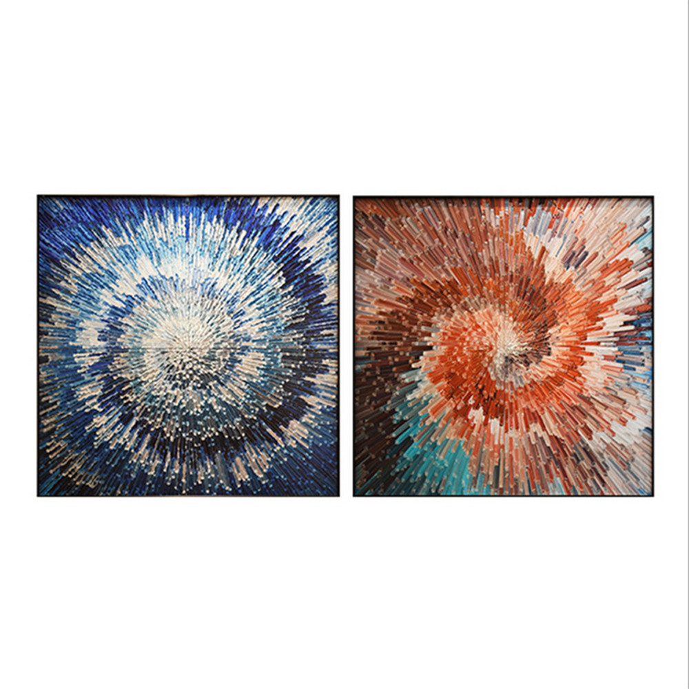 Peintures sur verre murales tridimensionnelles géométriques décoratives de style moderne