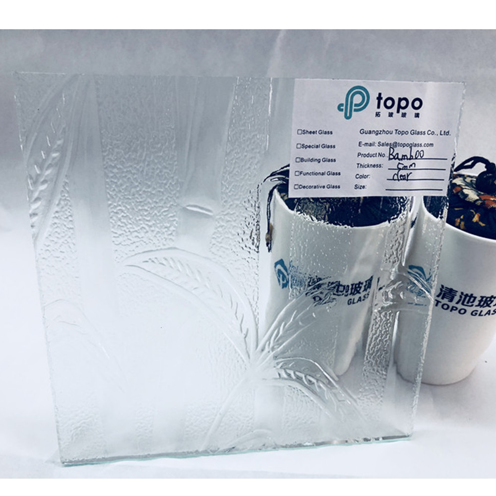 Verre gaufré en bambou transparent 3 mm 4 mm 5 mm