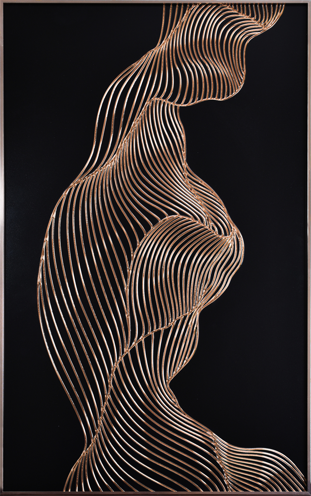 Peinture de verre de mur d'art de soulagement de cadre en métal de sécurité abstraite durcie en solde