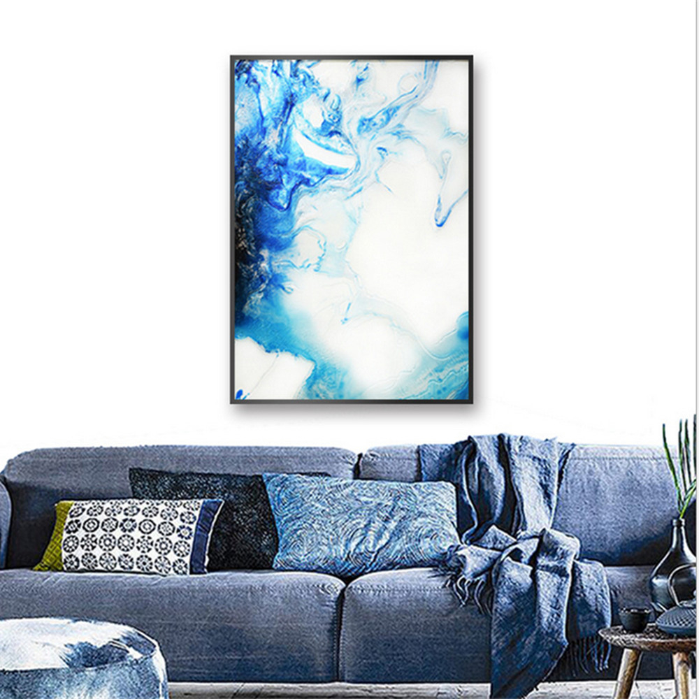 Peinture traditionnelle sur verre bleu océan Rwlief