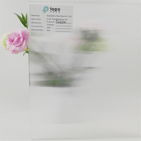 3mm 4mm 5mm 6mm 8mm Verre à motif Flutelite-S ultra clair à faible teneur en fer