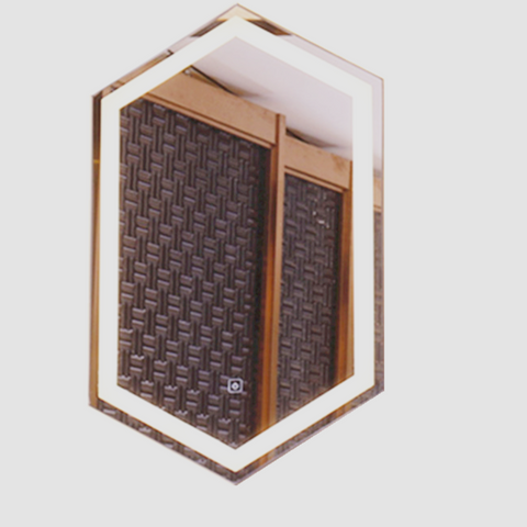 Miroir argenté hexagonal HD 5 mm, miroir anti-buée à LED, miroir argenté