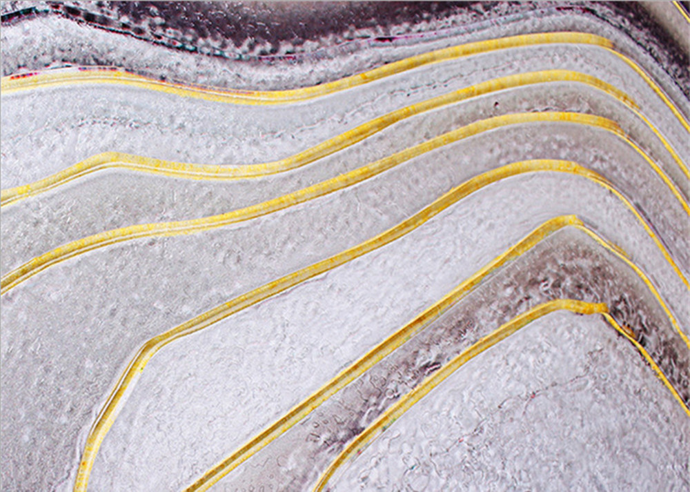 Peinture sur verre gravée Rwlief motif traditionnel en pierre de couleur