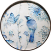 Nettoyez facilement les oiseaux décoratifs et l'art floral, cercle de tenture murale, peinture sur verre