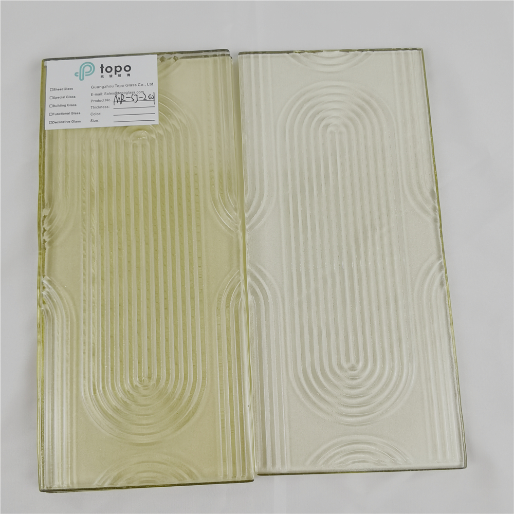 Nouveau design 6mm-19mm doré jaune fusionner en relief Art figuré verre