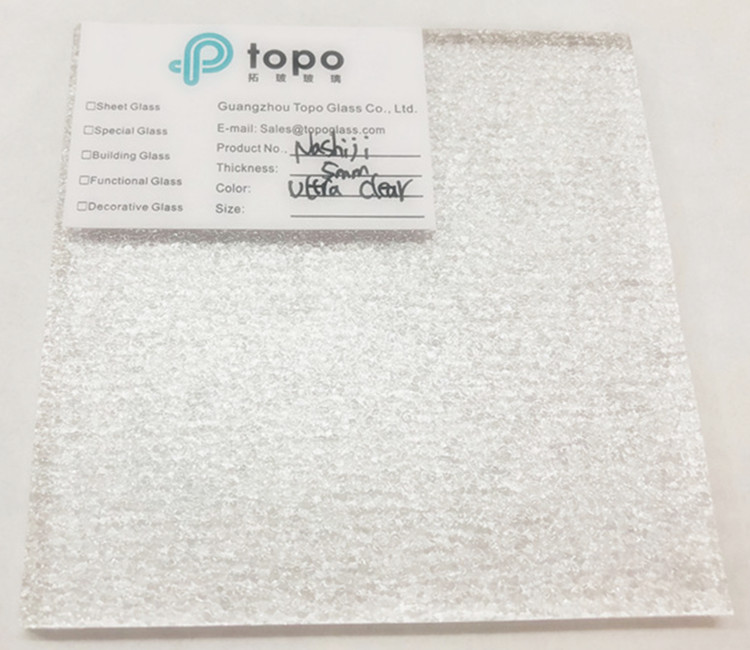 Verre à motif Nashiji ultra clair à faible teneur en fer