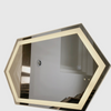 Miroir argenté hexagonal HD 5 mm, miroir anti-buée à LED, miroir argenté