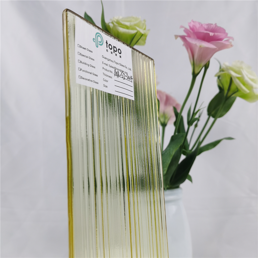 Verre décoratif d'intimité de salle de bains coloré d'or jaune de 5mm-15mm