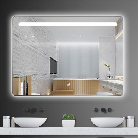 Miroir mural argenté clair de 5 mm pour salle de bain