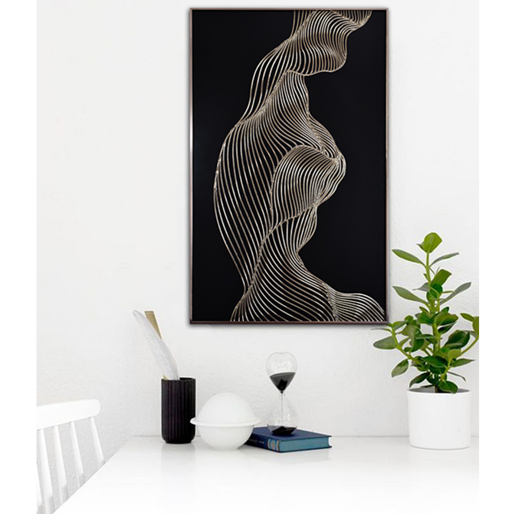 Peinture de verre de mur d'art de soulagement de cadre en métal de sécurité abstraite durcie en solde