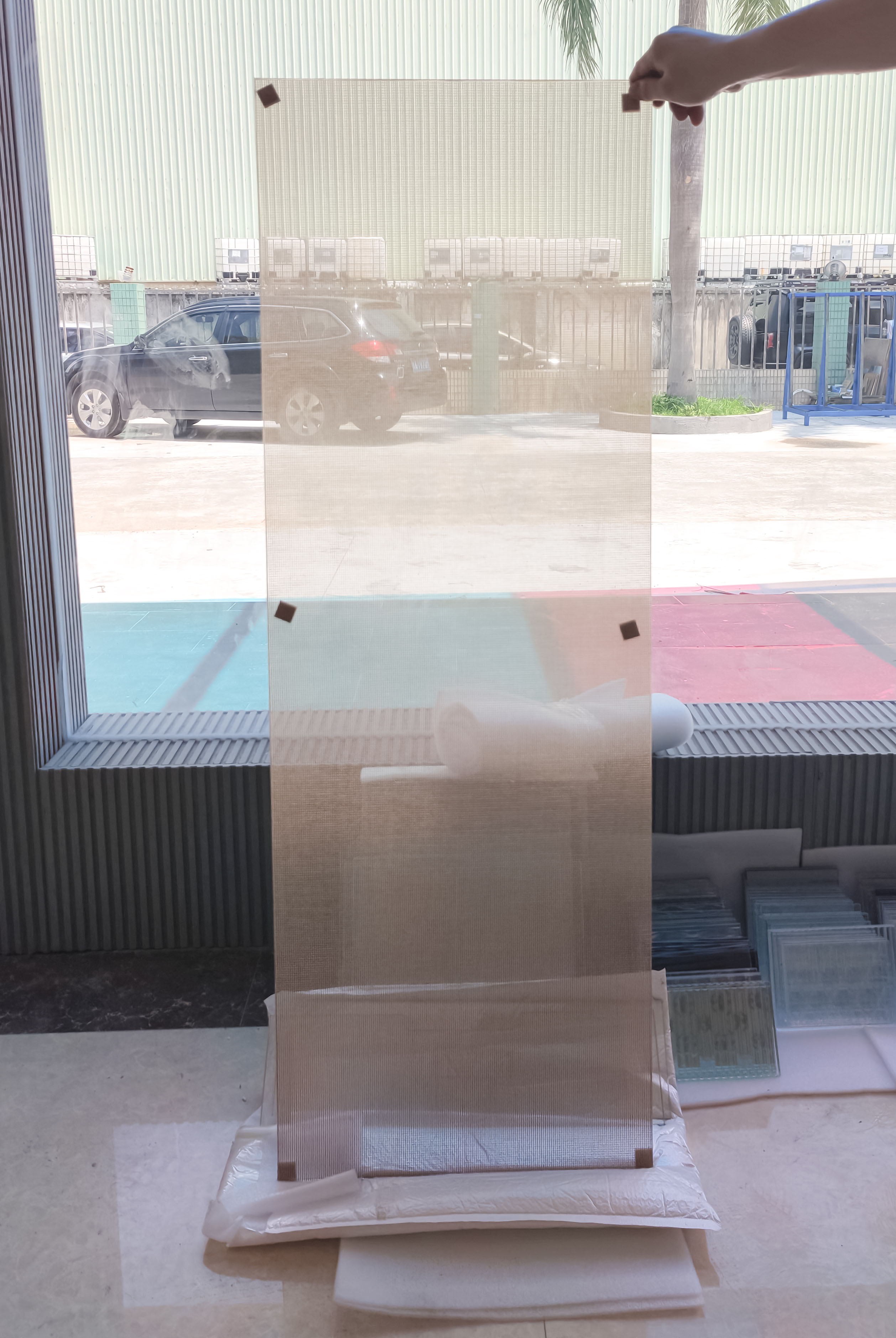 Verre feuillet&eacute; intercalaire en soie (6)